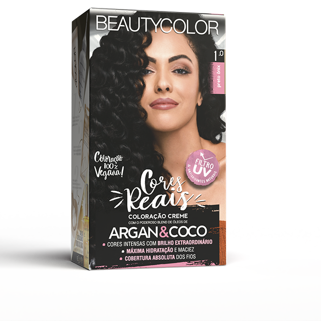 Coloração Creme Beauty Color Cores Reais Preto Ônix 1.0
