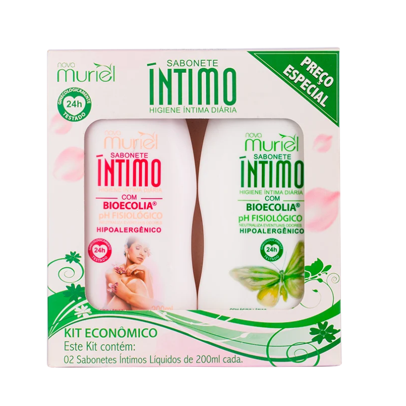 Kit Sabonete Intimo Tradicional 200ml + Sabonete Intimo Herbal 200ml Muriel