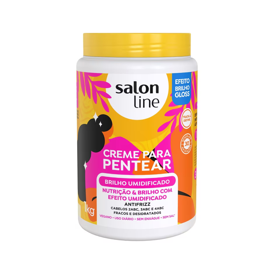 Creme Para Pentear Salon Line Brilho Umidificado 1Kg