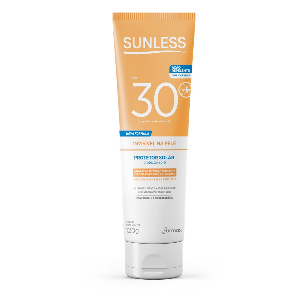 Protetor Solar Sunless Farmax 120g Com Repelente FPS30