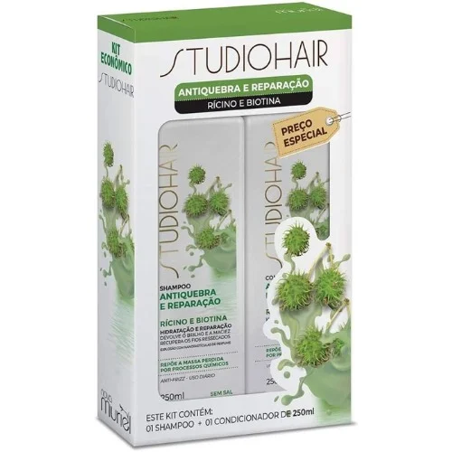 Kit Shampoo + Condicionador Muriel Studio Hair Antiquebra Reparação 250ml