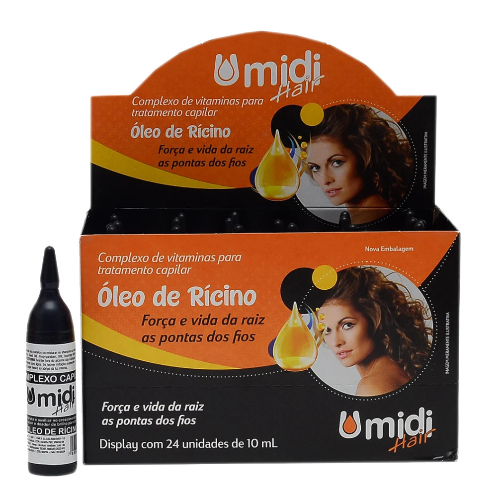Vitamina Capilar Umidi Hair Óleo De Rícino 10ml - Display Com 24 Unidades