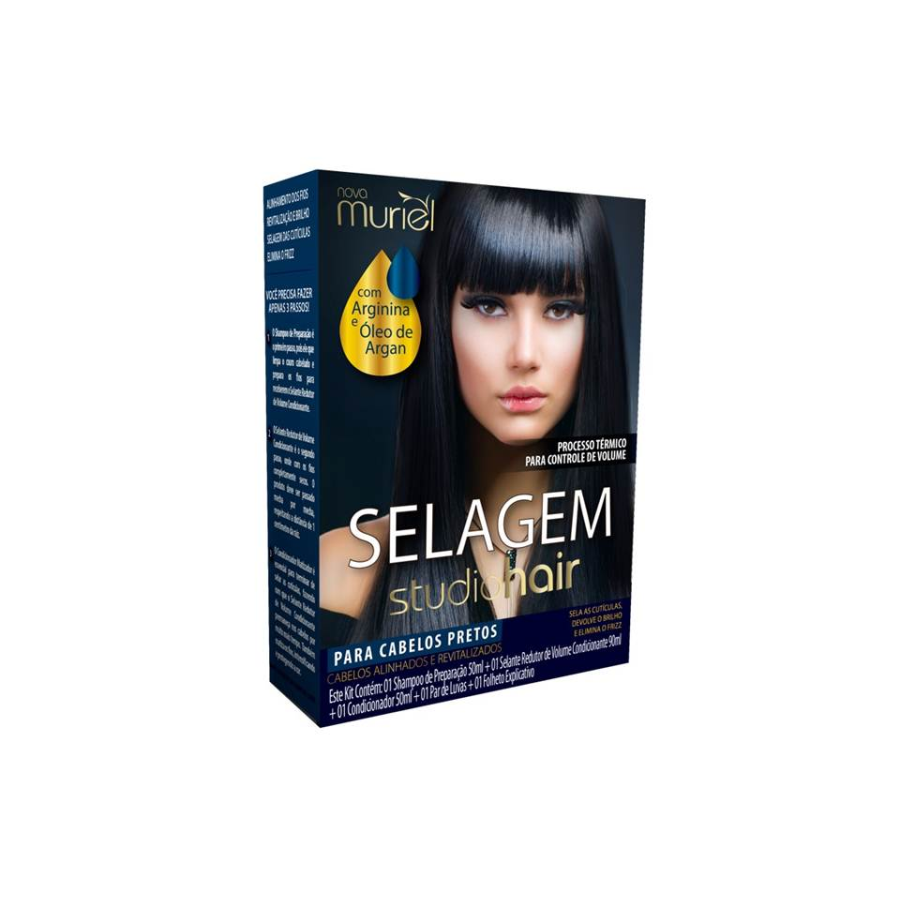Kit Muriel Studio Hair Shampoo + Condicionador +Redutor de Volume 50ml + 50ml + 90ml