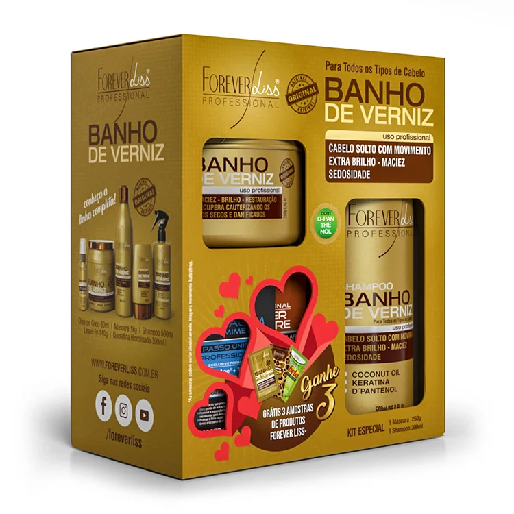 Kit Shampoo 300ml + Máscara 250G Forever Liss Especial Banho De Verniz
