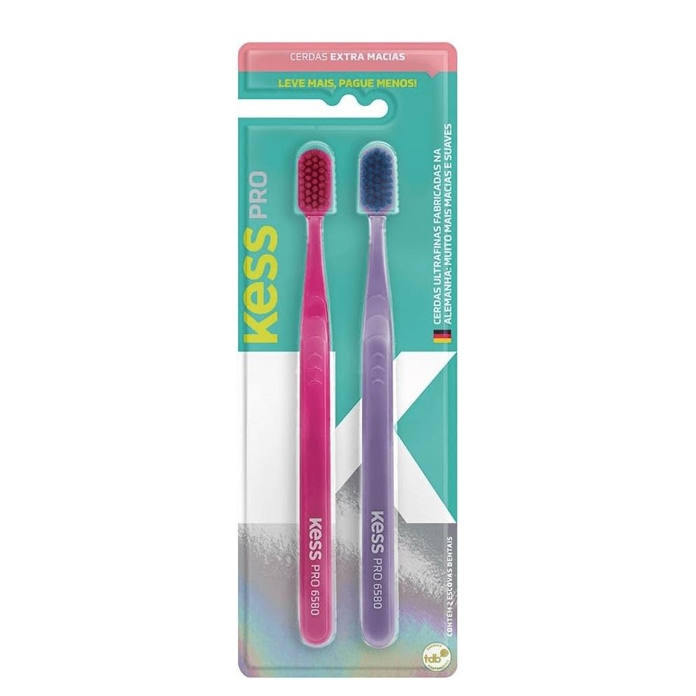 Escova Dental Kess Belliz Extra Macia Com 2 Unidades Pro Ref. 2105