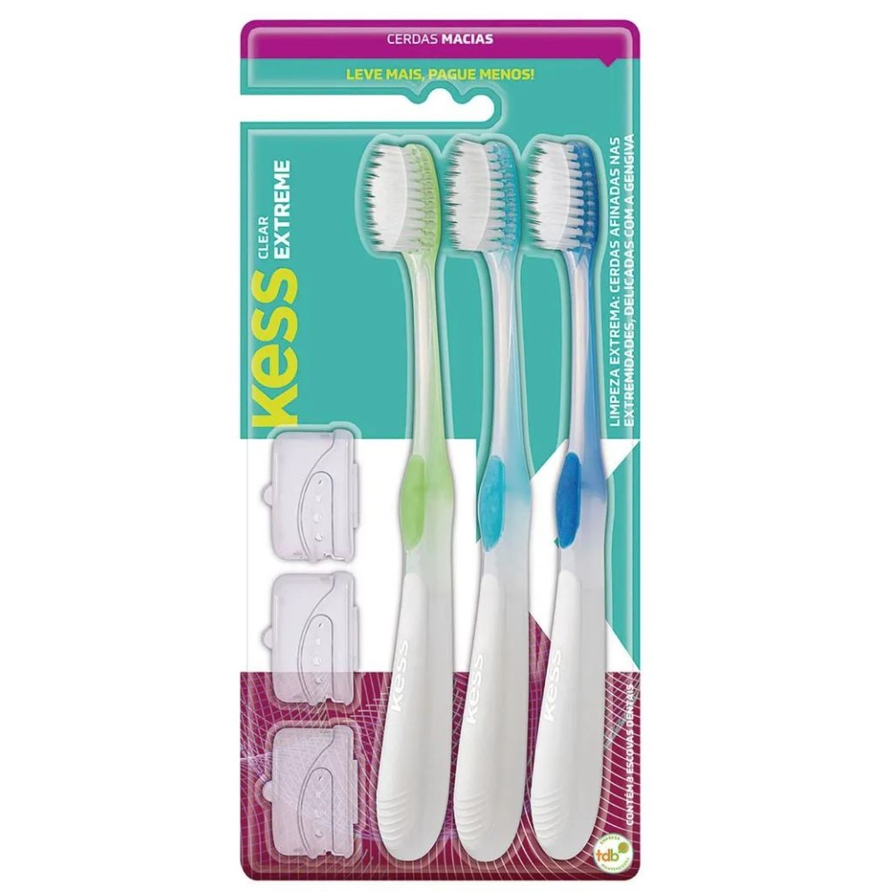 Escova Dental Kess Belliz Macia Com 3 Unidades Ref. 2101