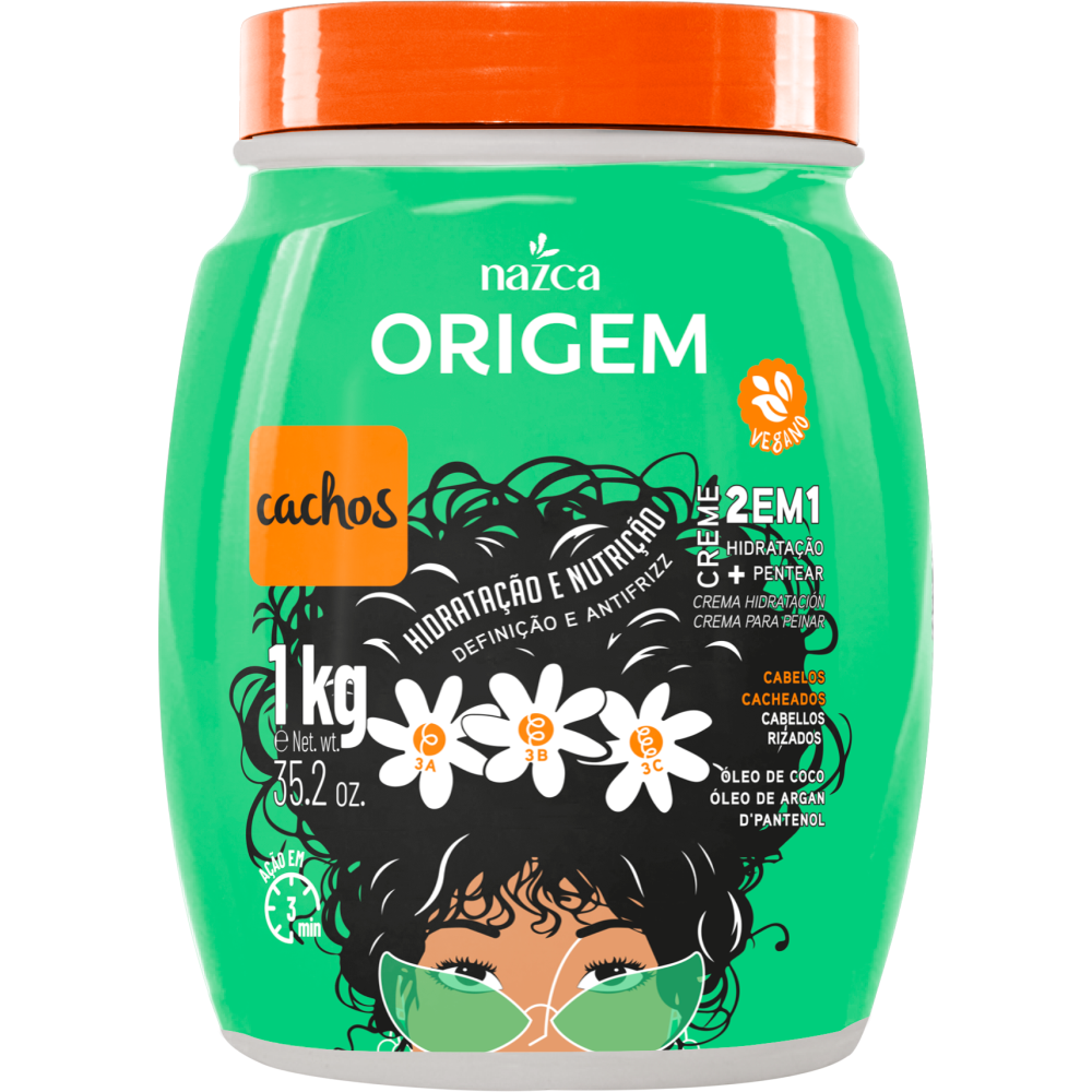 Creme De Hidratação Origem 2 Em 1 Cachos 1Kg