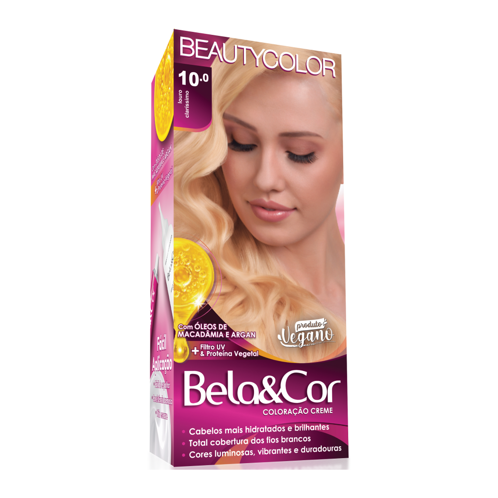 Coloração Permanente Beauty Color Bela&Cor Louro Claríssimo 10.0