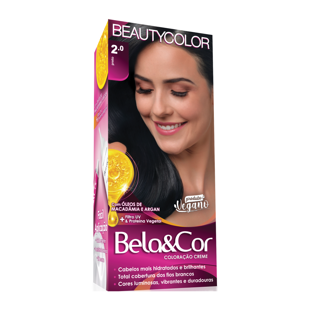Coloração Permanente Beauty Color Bela&Cor Preto 2.0