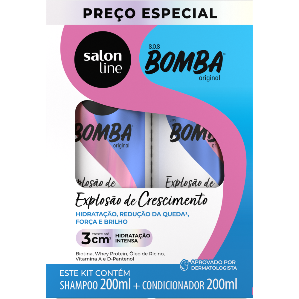 Kit Shampoo + Condicionador Salon Line S.O.S Bomba Original 200ml