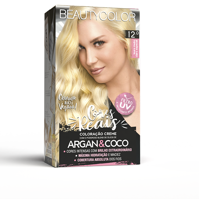 Coloração Creme Beauty Color Cores Reais Louro Muito Claro Especial 12.0