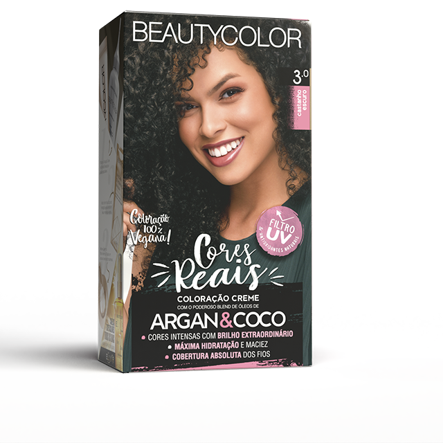 Coloração Creme Beauty Color Cores Reais Castanho Escuro 3.0