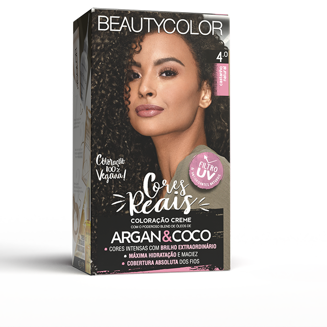 Coloração Creme Beauty Color Cores Reais Castanho Natural 4.0