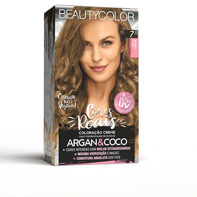 Coloração Creme Beauty Color Cores Reais Louro Natural 7.0