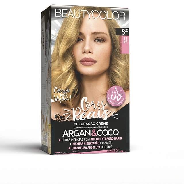 Coloração Creme Beauty Color Cores Reais Louro Claro 8.0