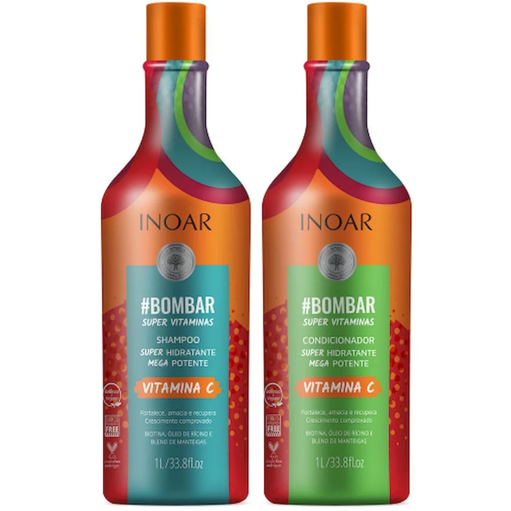Kit Shampoo + Condicionador Inoar #Bombar Vitamina C 1L