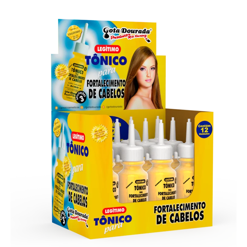 Display Tônico Gota Dourada Fortalecimento 30ml (12 Unidades)