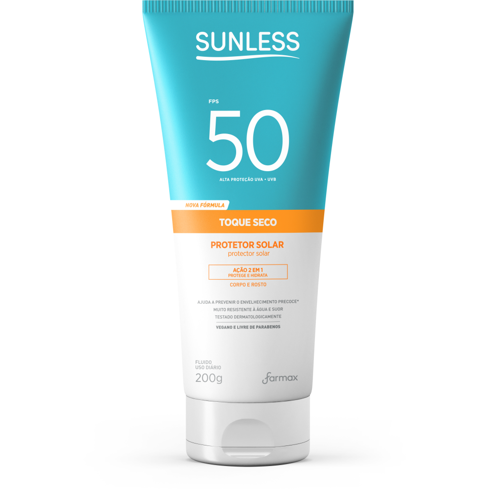 Protetor Solar Sunless Farmax 200g Toque Seco FPS50