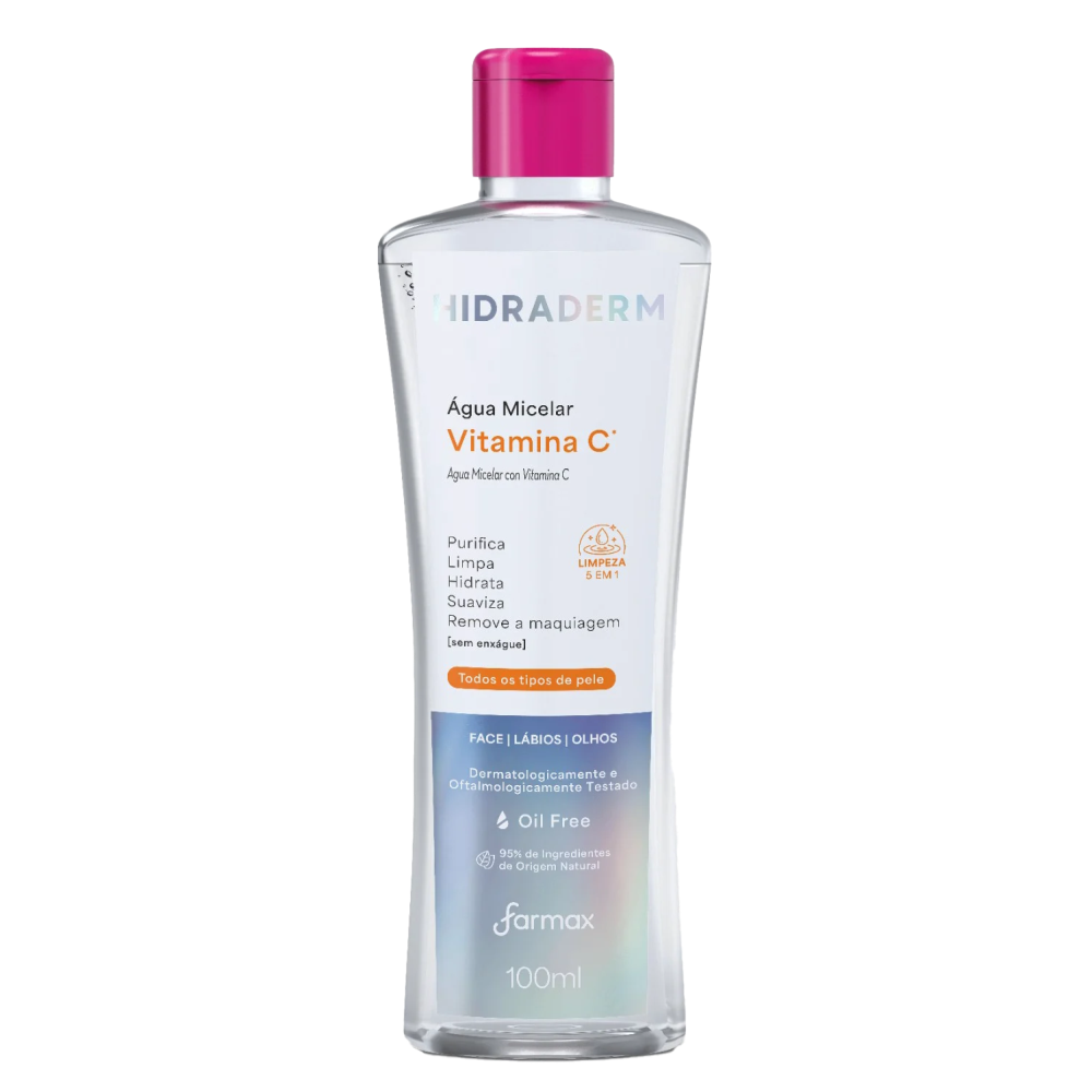 Água Micelar Farmax Hidraderm Vitamina C 100ml