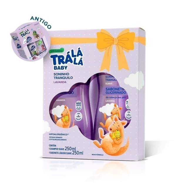 Kit Baby Tra Lá Lá Shampoo 250ml + Sabonete Líquido 250ml Suave