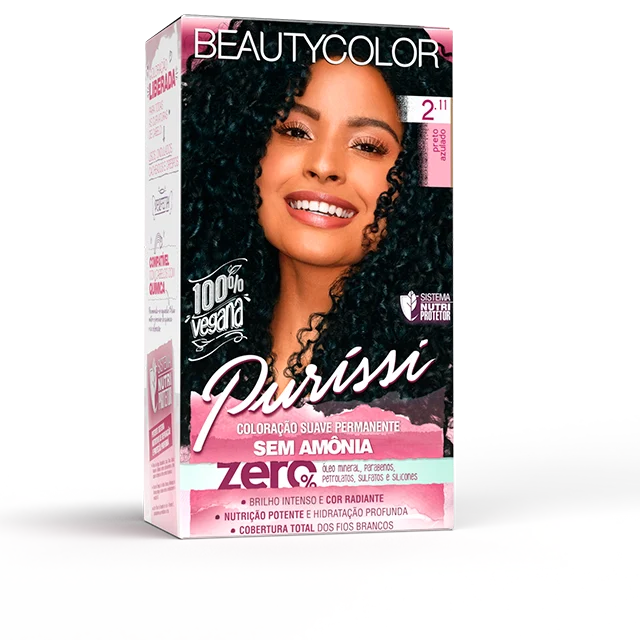 Coloração Tonalizante Beauty Color Puríssi Preto Azulado 2.11