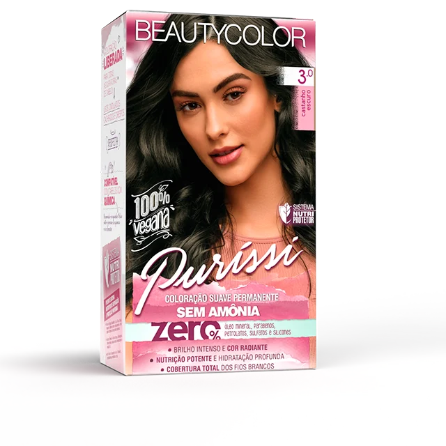 Coloração Tonalizante Beauty Color Puríssi Castanho Escuro 3.0