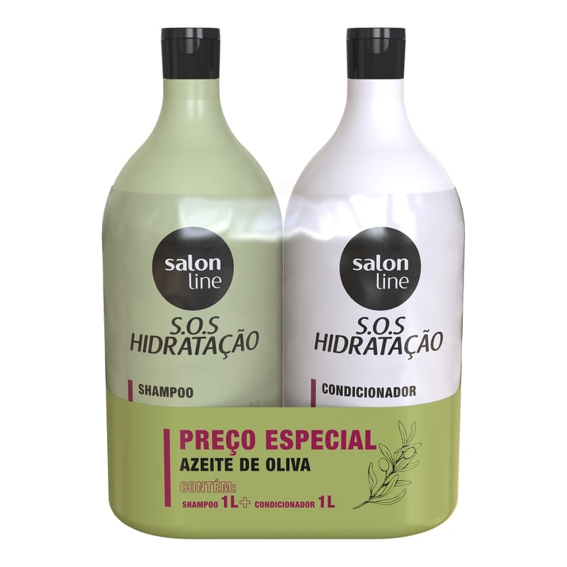 Kit Shampoo + Condicionador Salon Line S.O.S Hidratação Azeite De Oliva 1L