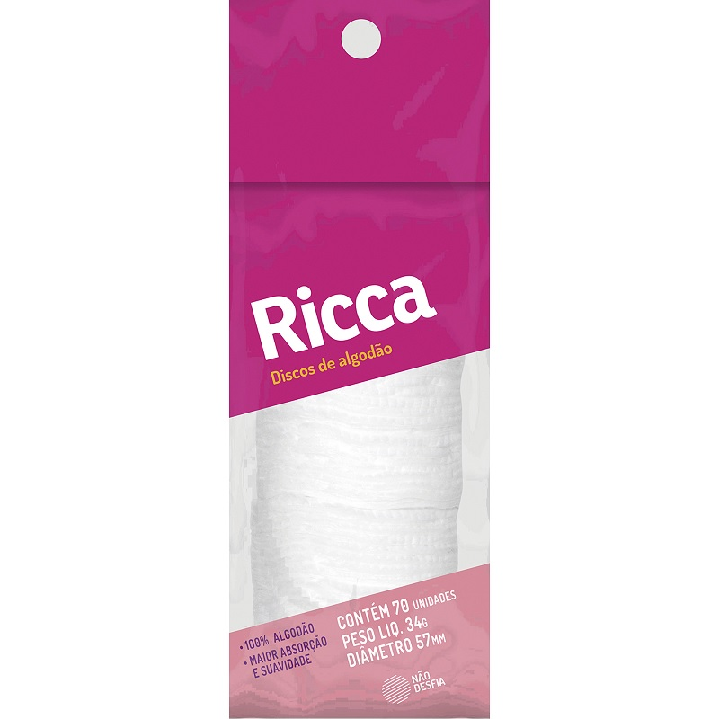 Algodão Ricca Belliz Com 70 Unidades Em Disco Ref. 570