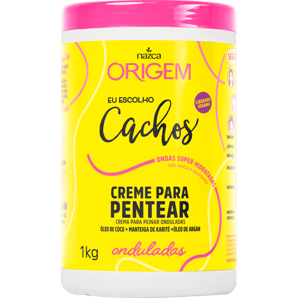 Creme de Pentear Nazca Origem Eu Escolho Cachos Onduladas 1kg
