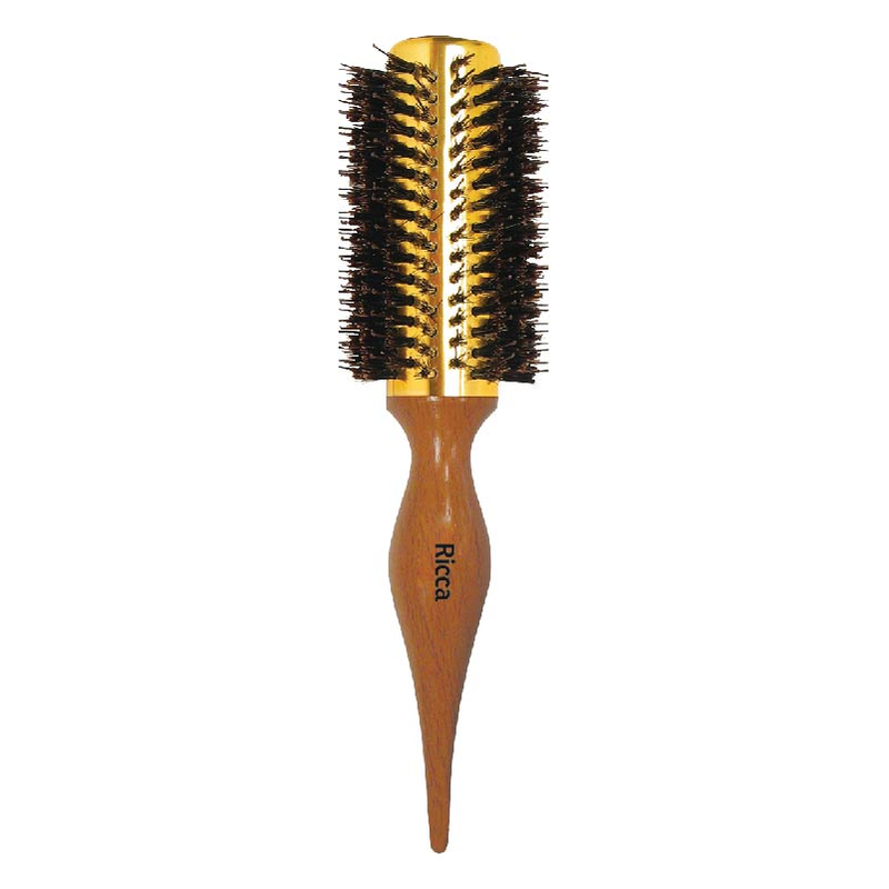 Escova de Cabelo Ricca Belliz 36mm De Madeira Mettalic Point Ref. 418