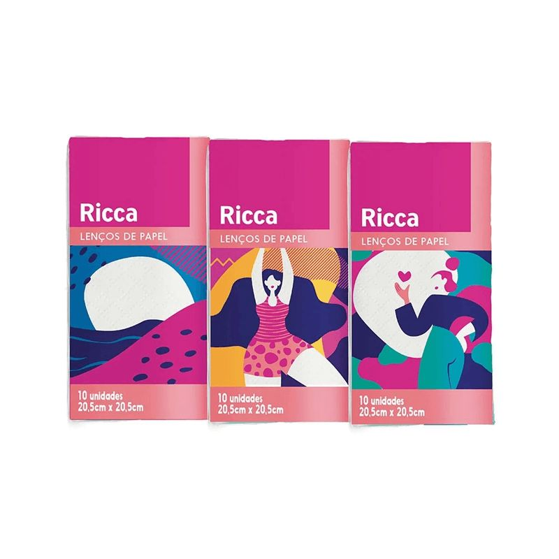 Lenço Ricca Belliz 10 Unidades de Papel Ref. 3704