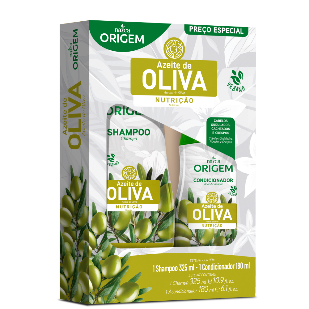 Kit Shampoo 325ml + Condicionador 180ml Origem Azeite De Oliva