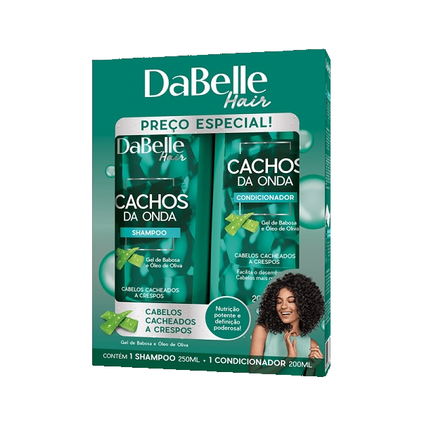 Kit Shampoo 250ml + Condicionador 175ml Dabelle Cachos Da Onda