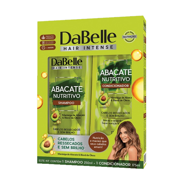 Kit Shampoo 250ml + Condicionador 175ml Dabelle Abacate Nutritivo