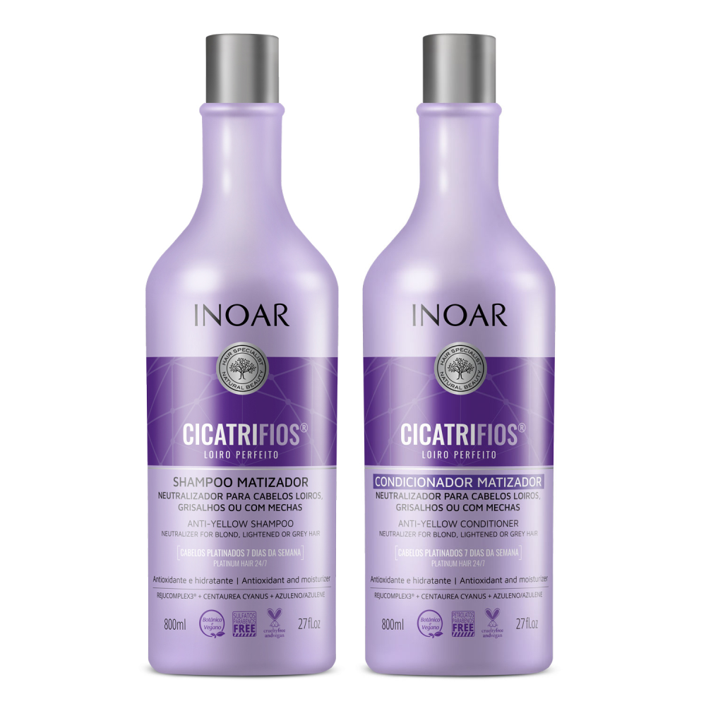Kit Shampoo + Condicionador Inoar Cicatrifios Loiro 800ml