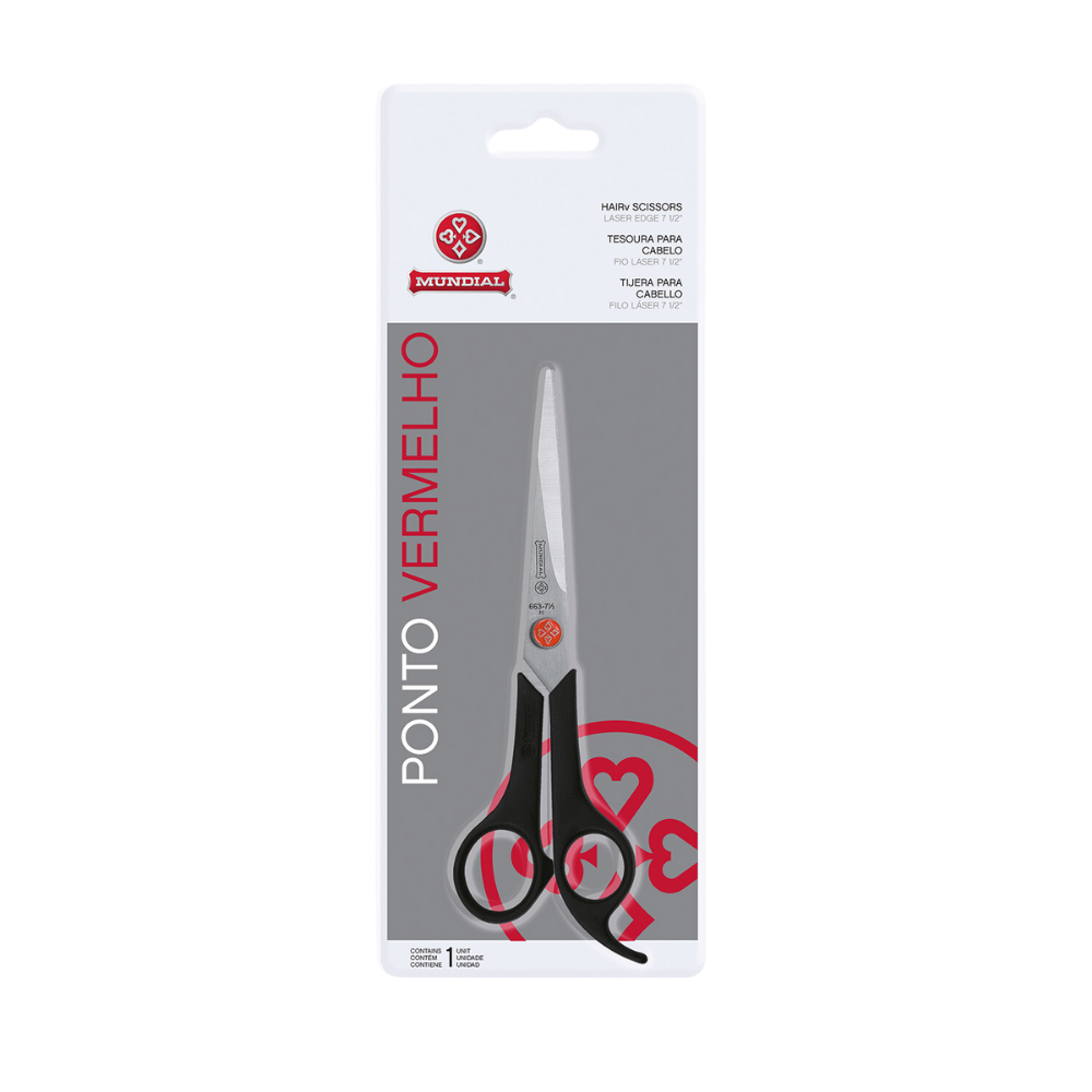 Tesoura Cabelereiro Mundial Ponto Vermelho Laser 7 Ref. 663