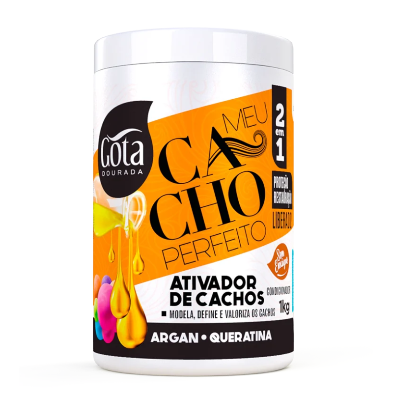 Ativador De Cachos Gota Dourada Argan E Queratina 1Kg
