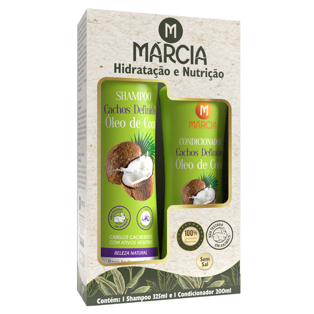 Kit Marcia 325ml + 200ml Óleo de Coco Cachos Definidos