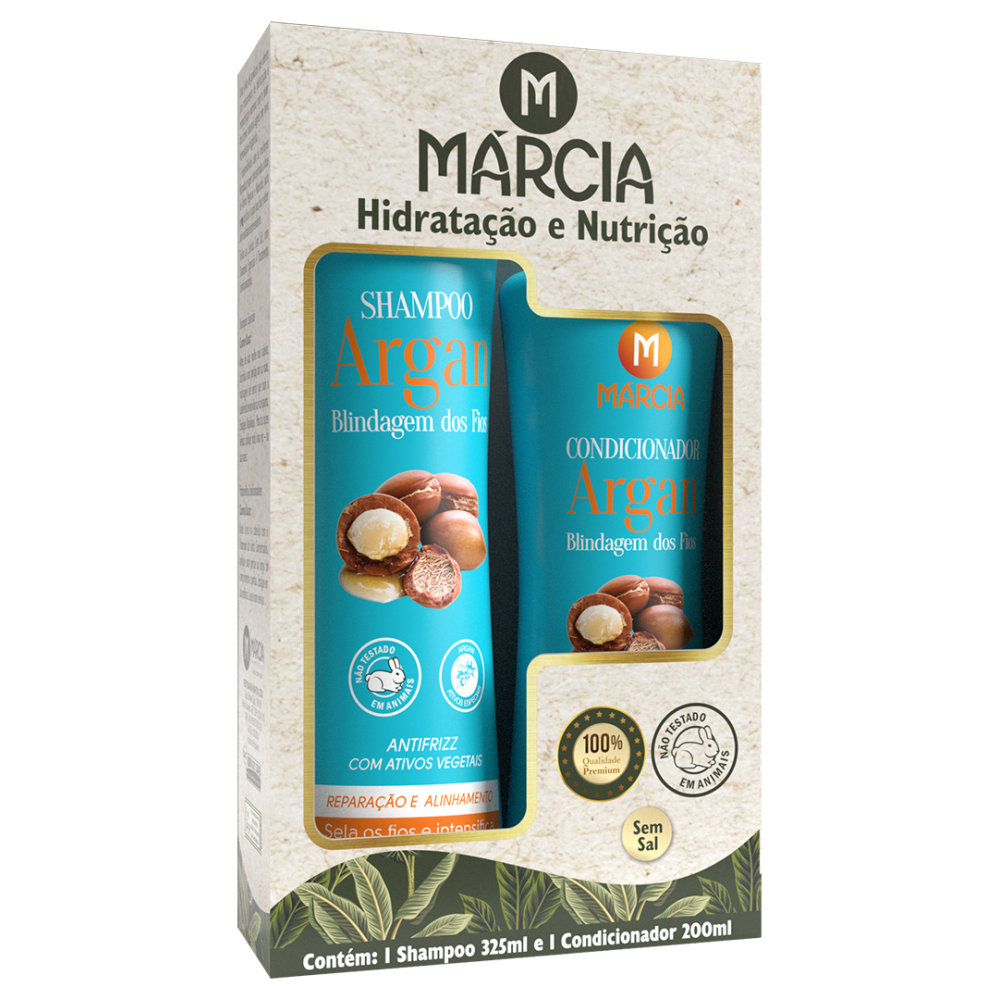 Kit Shampoo 325ml + Condicionador 200ml Márcia Liso Extremo Argan