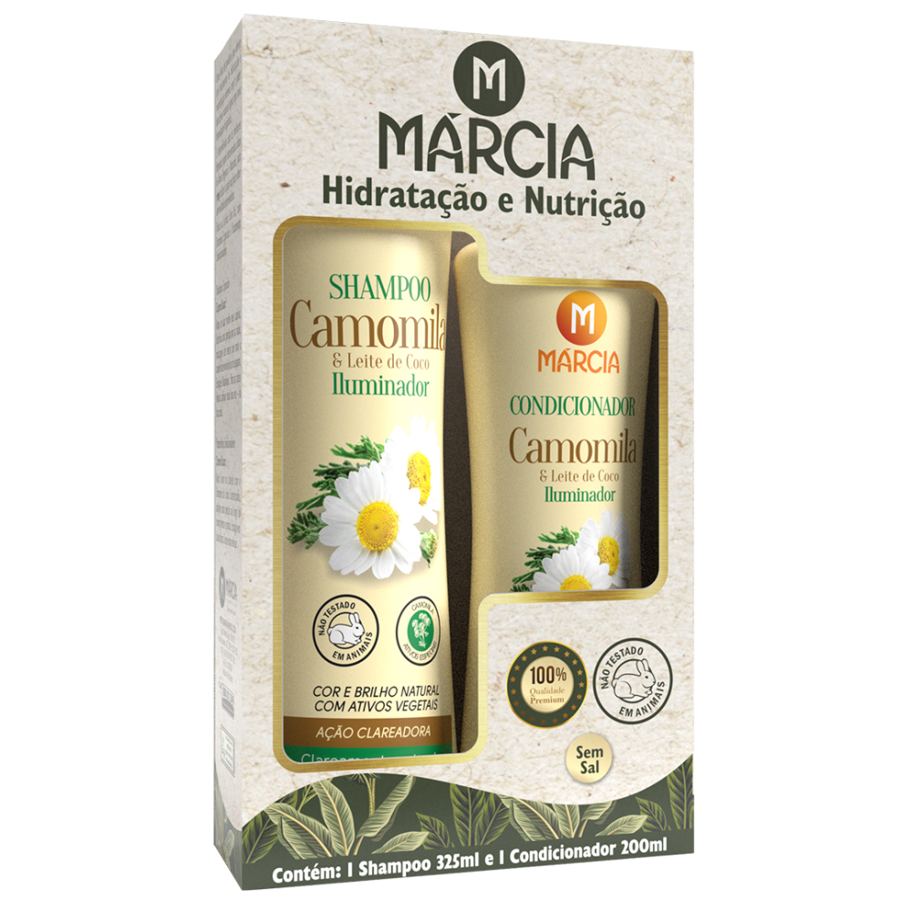 Kit Shampoo 325ml + Condicionador 200ml Márcia Iluminador Camomila