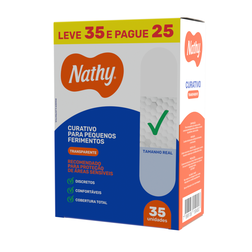 Curativos Nathy Transparente Tradicional Com 35 Unidades