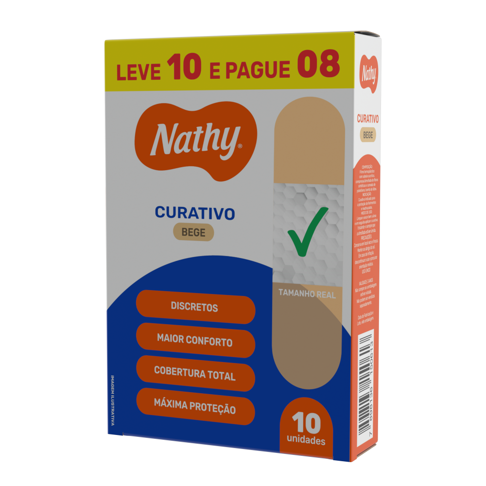 Curativos Nathy Bege Tradicional Com 10 Unidades