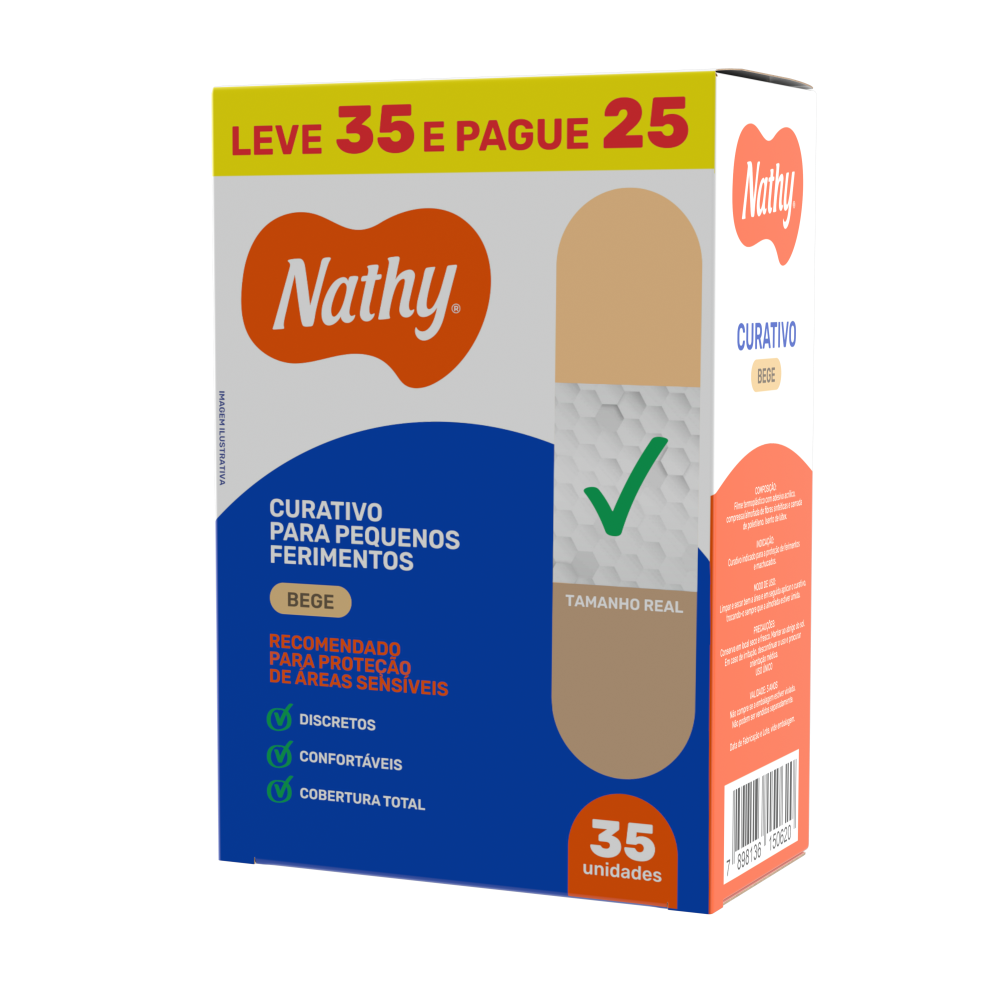 Curativos Nathy Bege Tradicional Com 35 Unidades