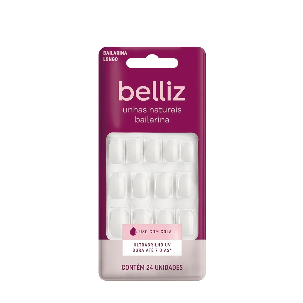 Unhas Postiças Belliz Com 24 Unidades Bailarina Ref. 2314.