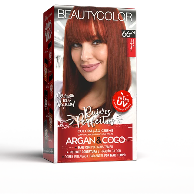 Coloração Creme Beauty Color Ruivos Perfeitos Ruivo Doce de Leite 66.74