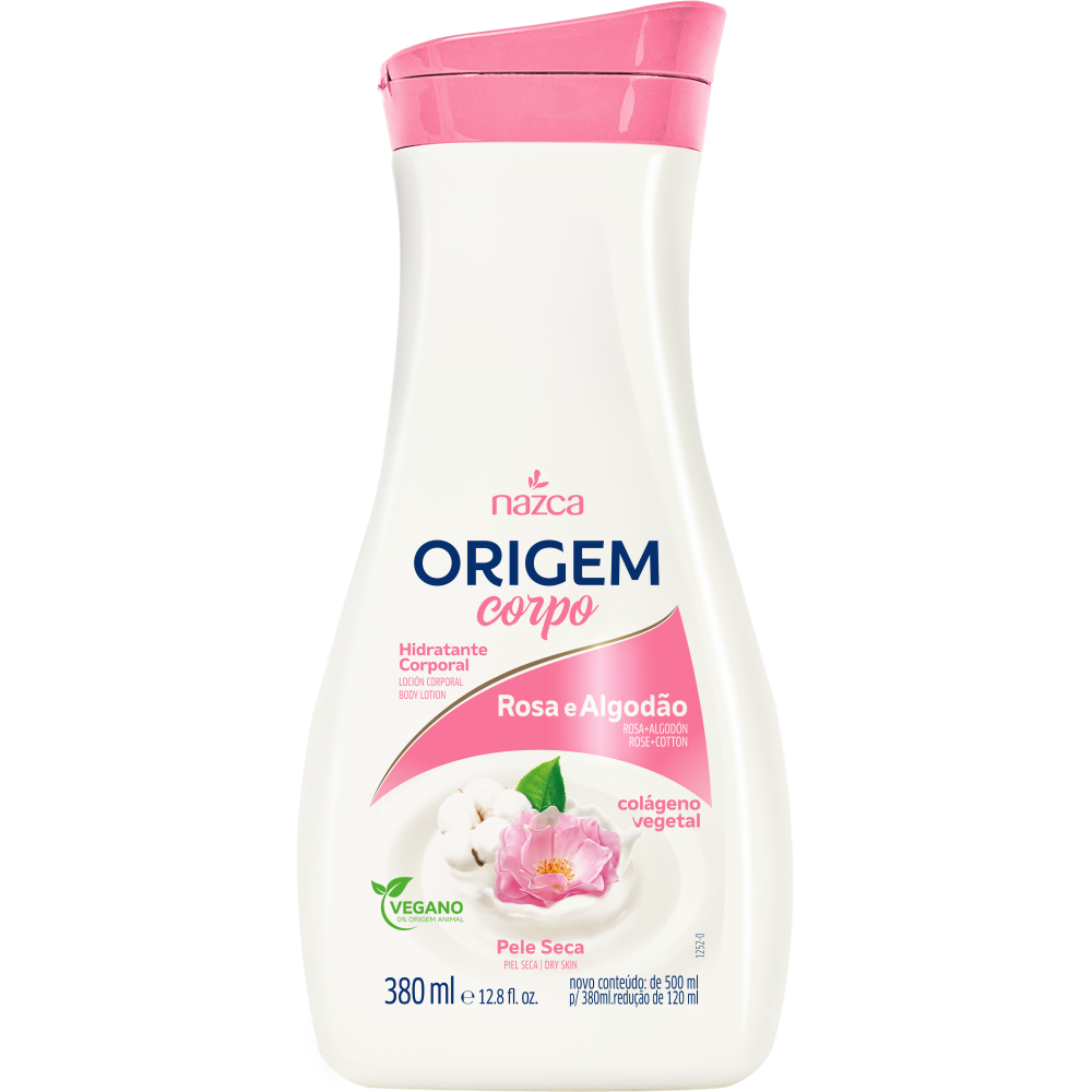Hidratante Corporal Origem Corpo Rosa E Algodão 380ml