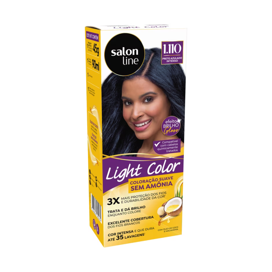 Coloração Suave Light Color 1.110 Preto Azulado Intenso
