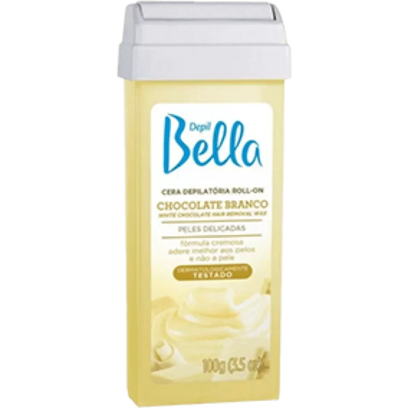 Refil Cera Depilatória Roll-On Depil Bella Chocolate Branco 100G