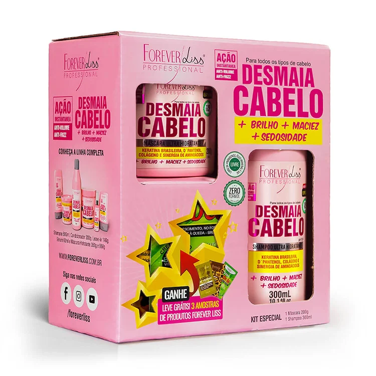 Kit Shampoo 300ml + Máscara 200G Forever Liss Especial Desmaia Cabelo