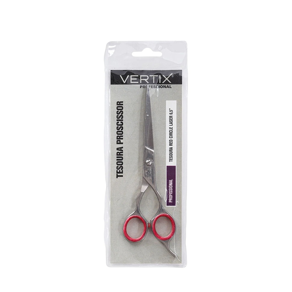 Tesoura Vertix Belliz 6.5 Fio Laser Red Circle Ref. 2355